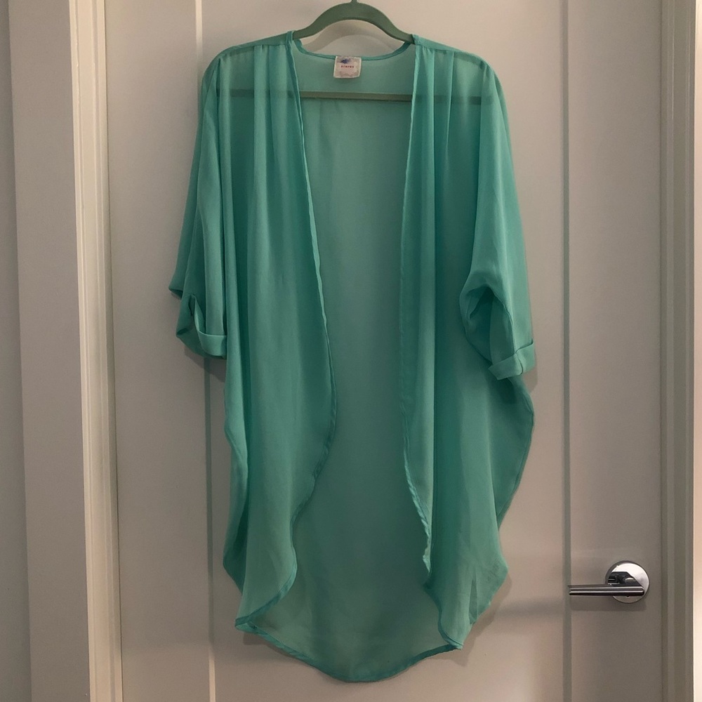Mint sheer kimono